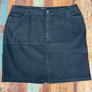 denim 24/7 Black denim skirt Size 22W
